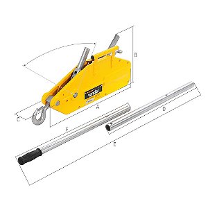 Guincho de alavanca 1,6 tonelada (1,6 tf) x 20m GAV 1600 VONDER