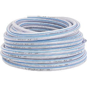Mangueira PVC cristal trançada VPT 250 libras 3/4" rolo com 50 metros VONDER