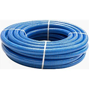 Mangueira PVC flutuante para piscina 1.1/2" azul rolo com 25 metros VONDER