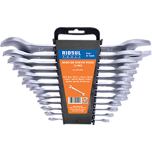 Jogo de Chaves Fixas 12 pçs 6 à 32 mm CrV R010260 - Riosul Tools