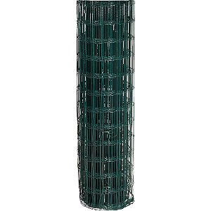 Tela alambrado verde malha 10cm x 5cm fio 2,5mm com 1,5m x 25m (altura x comprimento) VONDER
