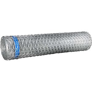 Tela metálica hexagonal galinheiro coleira branca malha 2" 18 BWG x 1,5m com 50m MORLAN