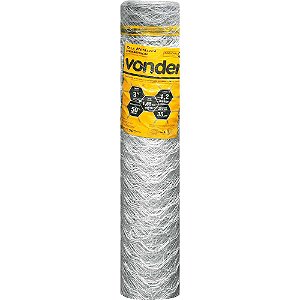 Tela metálica hexagonal mangueirão malha 3" 16 BWG x 1,2m com 50m VONDER
