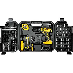 Parafusadeira/furadeira de impacto a bateria 20V fonte de carregamento bivolt automática com 78 acessórios PFV 078 VONDER
