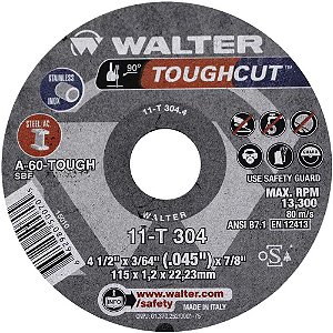 Disco de corte 114,3mm x 1,2mm x 22,23mm ToughCut 11T 304.4 WALTER