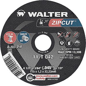 Disco de corte 115mm x 1,2mm x 22,23mm ZipCut 11T042 WALTER