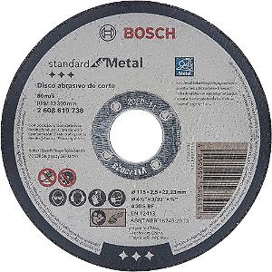 Disco de corte 115mm x 2,5mm x 22,23mm 2608603164 BOSCH
