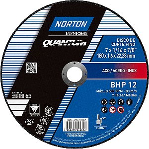 Disco de corte 178mm x 1,6mm x 22,23mm BHP 12 NORTON