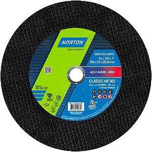 Disco de corte 356,0mm x 3,2mm x 25,4mm Classic NORTON