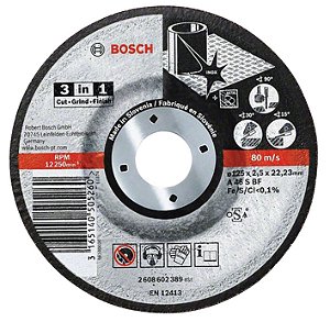 Disco de corte desbaste e acabamento. 115mm x 2,5mm x 22,23mm 2608602388 BOSCH