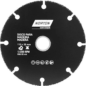 Disco de corte para madeira 110mm 69957315170 NORTON