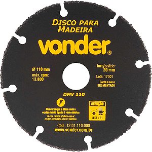 Disco de corte para madeira 110mm DMV 110 VONDER