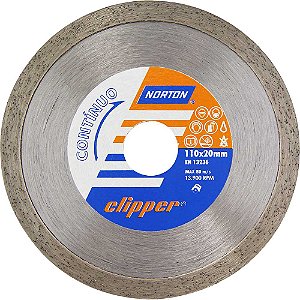 Disco de corte diamantado 110mm contínuo linha Clipper NORTON