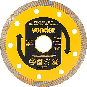 Disco de corte diamantado 110mm para porcelanato ultrafino VONDER