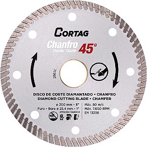 Disco de corte diamantado 200mm para chanfro 45° CORTAG