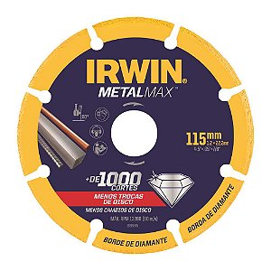 Disco de Corte Diamantado para Metais 115mm x 1,3mm x 22,23mm Metalmax Irwin