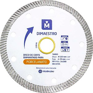 Disco de corte diamantado para porcelanato 110mm DIM16813 DIMAESTRO