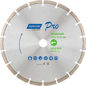 Disco de corte diamantado segmentado 230mm F22 70184645810 NORTON