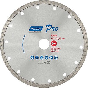 Disco de corte diamantado turbo 180mm furo 22,2mm 70184645784 NORTON