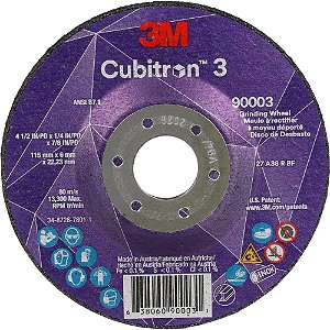 Disco de desbaste 115mm x 7mm x 22,23mm T27 para metais Cubitron 3 HB00479386 3M