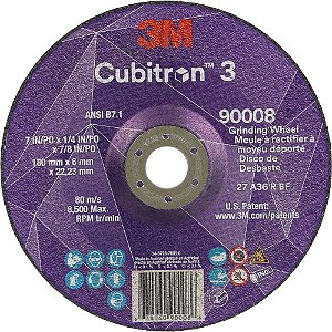 Disco de desbaste 180mm x 7mm x 22,23mm T27 para metais Cubitron 3 HB004793814 3M