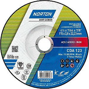 Disco multiuso 115,0mm x 2,8mm x 22,23mm CDA123 NORTON