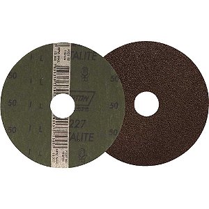 Disco de lixa costado em fibra 4.1/2" - 115mm grão 50 F-227 embalagem com 10 peças NORTON