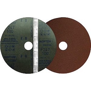 Disco de lixa costado em fibra 7" - 180mm grão 100 F-247 Metalite embalagem com 10 peças NORTON