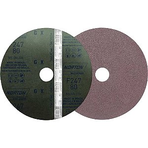 Disco de lixa costado em fibra 7" - 180mm grão 80 F-247 Metalite embalagem com 10 peças NORTON