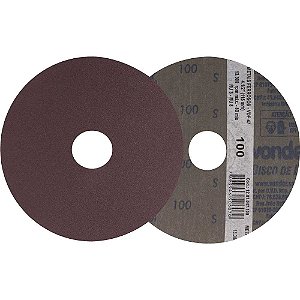 Disco de lixa costado em fibra 4.1/2" grão 100 VDF 47 embalagem com 10 peças VONDER