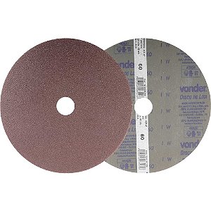 Disco de lixa costado em fibra 7" grão 60 VDF 47 embalagem com 10 peças VONDER