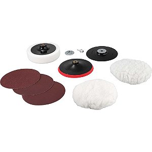 Jogo de discos para lixar e polir 7" e suporte com pluma (sistema fixa fácil) VONDER