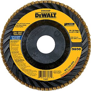 Flap-disc disco de desbaste/acabamento 4.1/2" - 115mm grão 60 zircônia base plástica reta DEWALT