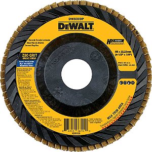 Flap-disc disco de desbaste/acabamento 4.1/2" - 115mm grão 80 zircônia base plástica reta DEWALT
