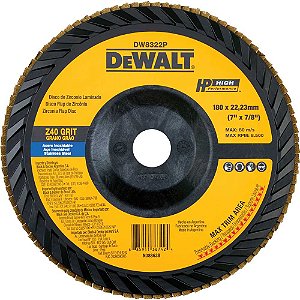 Flap-disc disco de desbaste/acabamento 7" - 180mm grão 40 zircônia base plástica reta DEWALT