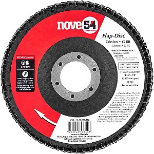 Flap-disc disco de desbaste/acabamento 4.1/2" - 115mm cônico grão 80 NOVE54