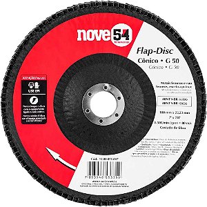 Flap-disc disco de desbaste/acabamento 7" - 180mm cônico grão 50 NOVE54