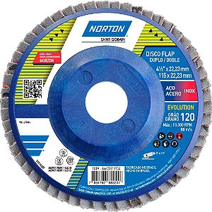 Flap-disc disco de desbaste/acabamento 4.1/2" - 115mm grão 120 R-822 NORTON