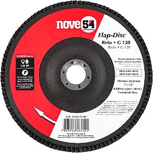 Flap-disc disco de desbaste/acabamento 7" - 180mm reto grão 120 NOVE54
