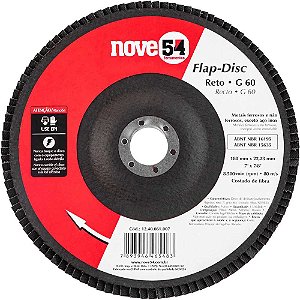 Flap-disc disco de desbaste/acabamento 7" - 180mm reto grão 60 NOVE54