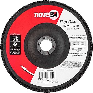 Flap-disc disco de desbaste/acabamento 7" - 180mm reto grão 80 NOVE54