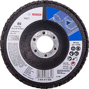Flap-disc disco de desbaste/acabamento 4.1/2" - 115mm curvo grão 80 2 608 619 908 BOSCH