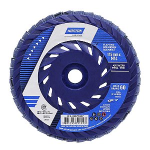 Flap-disc disco de desbaste/acabamento 4.1/2" - 115mmg 60 rosca M14 Norzon NORTON