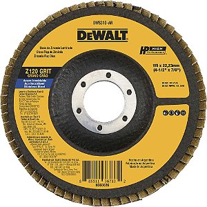 Flap-disc disco de desbaste/acabamento 4.1/2" - 115mm grão 120 zircônia base de fibra cônica DEWALT