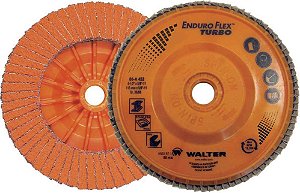 Flap-disc disco de desbaste/acabamento 4.1/2" (115 mm) x rosca M14 grão 36/60 costado plástico Enduro-Flex Turbo 06-A-422 WALTER