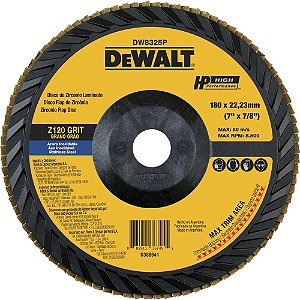 Flap-disc disco de desbaste/acabamento 7" - 180mm grão 120 zircônia base plástica reta DEWALT