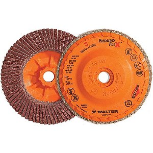 Flap-disc disco de desbaste/acabamento 7" (180 mm) x 7/8" grão 80 suporte ECO-TRIM Enduro-Flex 15-R-708 WALTER