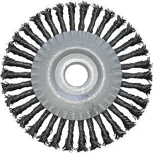 Escova circular 150mm x 13mm x 22mm trançada em aço inox ABRASFER