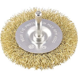 Escova circular 3" x 3/8" haste de 1/4" (76,2mm x 9,53mm x 6,35 mm) VONDER