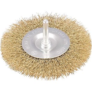 Escova circular 4" x 1/2" haste de 1/4" (101,6mm x 12,7mm x 6,35 mm) VONDER